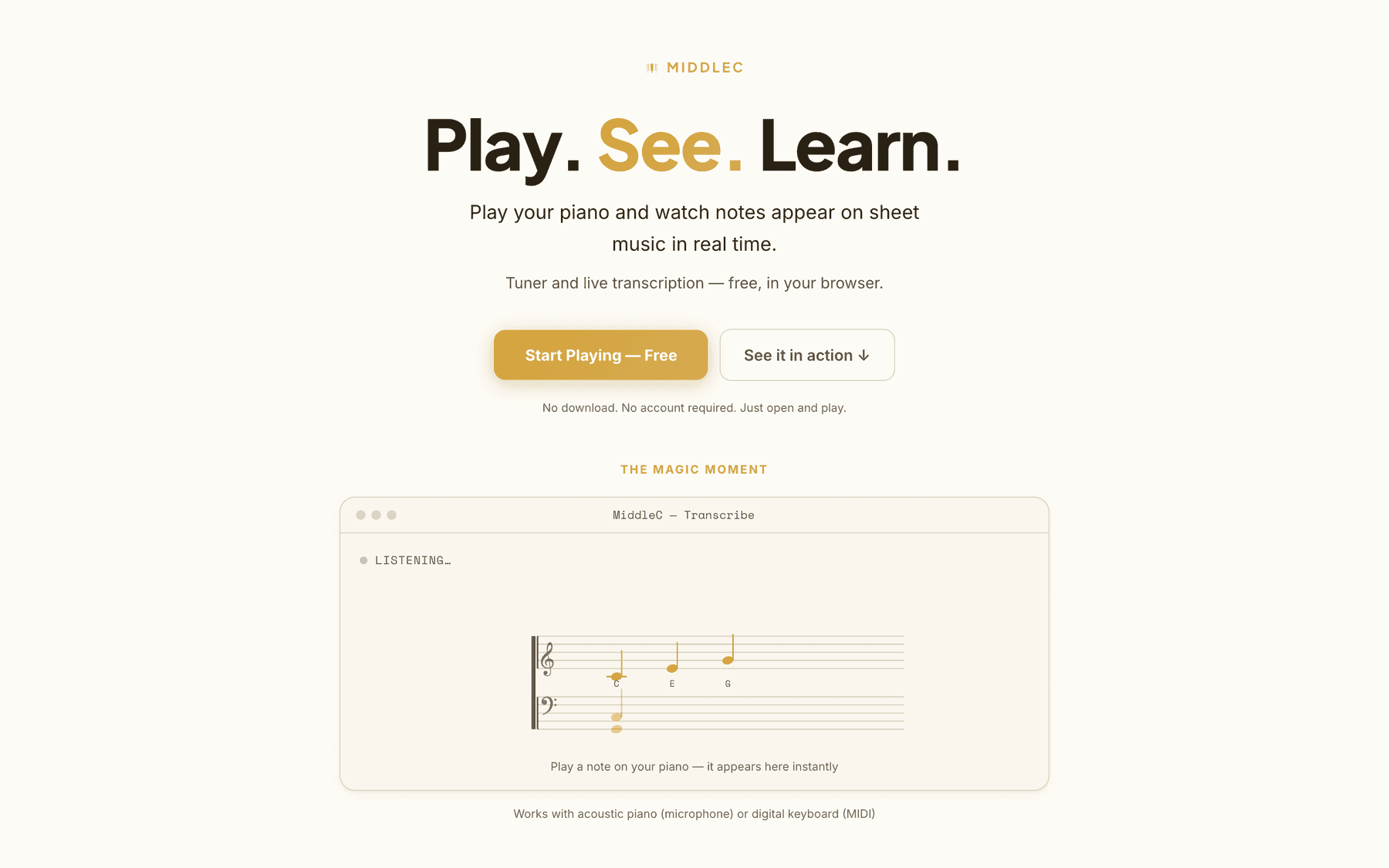 MiddleC browser-based music practice suite