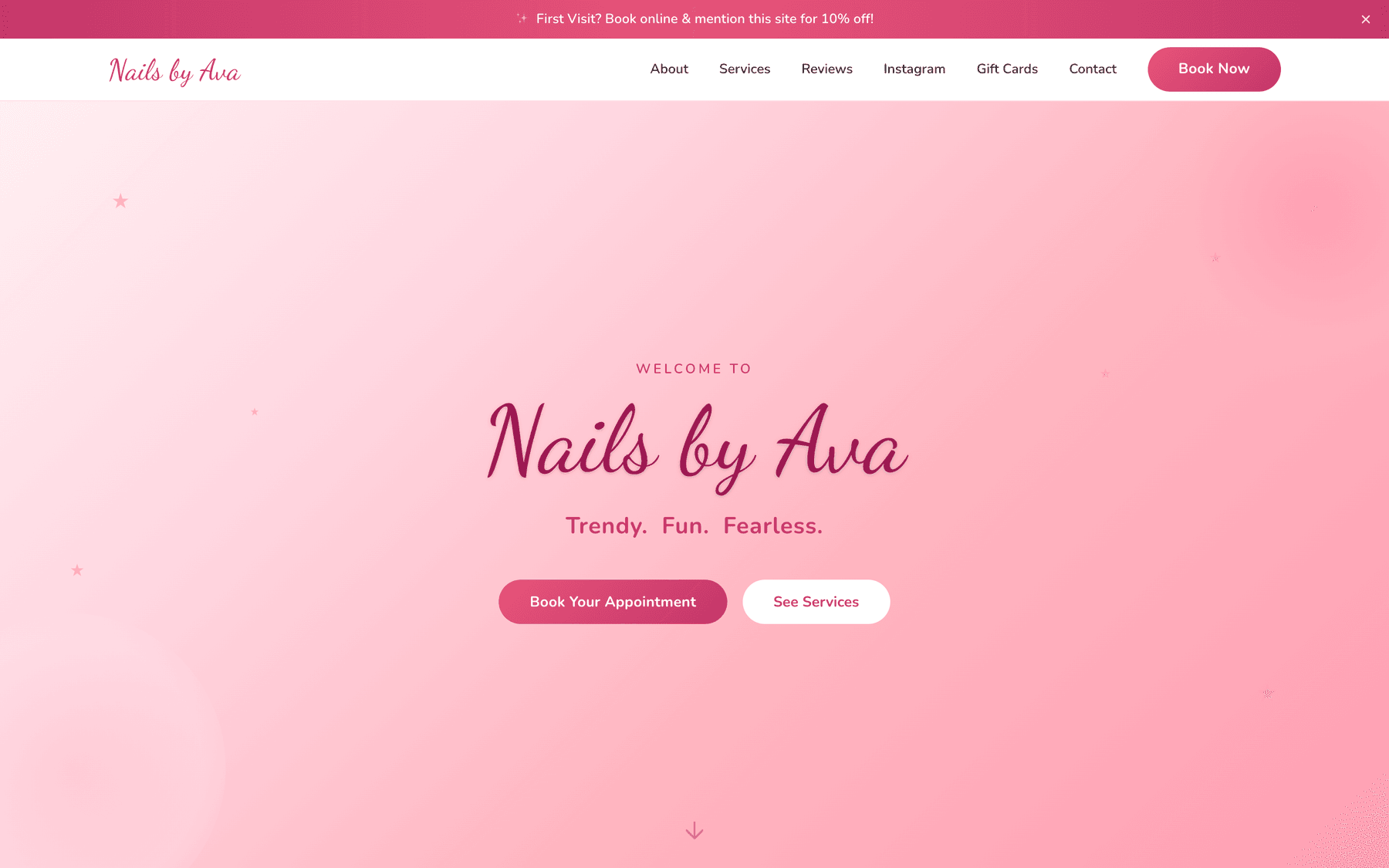 Nails by Ava salon website
